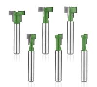 6pcs Keyhole Router Bits Set, 1/4in Shank T Slot Cutter Set Router Bits Woodworking T Track Slot Cutter for 1/4 & 5/16 & 3/8 & 9/16 & 1/2 & 5/8 inch Blade Diameter
