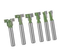 6Pcs Keyhole Router Bits Set 6/25" Shank T Slot Router Bit Woodworking T Track Cutter for Wood Hex Bolt Milling Cutter