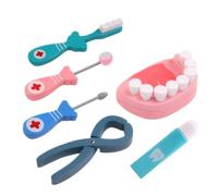6PCS Kids Dentist Play Set, Wooden Toddler Doctor Play Set Teeth Tools, Early Educational Dentist Toy, Plastic Doctor Kit for Toddlers, Gifts| Toy