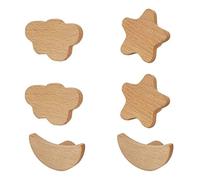 6PCS Kids Drawer Knobs Star Moon Clouds Door Knobs Drawer Knobs Handles for Kids Room Cupboard Drawer Wardrobe