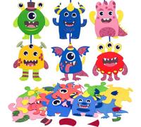 6Pcs Kids Manual Activity,Kids Monster Craft Kit, DIY Monster for Kids 3 4 5 6 7 8 9 Years Old Birthday Gifts for Boys Girls DIY Kit Halloween Decoration