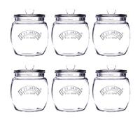 6Pcs Kilner 850Ml Glass Push Top Tea Coffee Sugar Airtight Storage Canister Jar