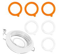 6Pcs Kilner Jar Seals Replacement, Silicone Seals for Kilner Jar Seals, Standard Rubber Airtight Seal Rings Gasket for Storage Mason Jars Glass Cans (White, Orange)