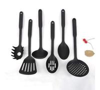 6PCS Kitchen Utensils Set - Nylon Kitchen Utensil Set for Cooking Kitchenware - Non Stick Plastic Safe Kitchen Tools with Slotted Spatula, Spoon Turner Spaghetti Server & Slotted Spoon