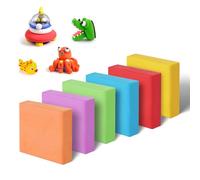 6Pcs Kneadable Erasers with Clear Case - Soft Moldable Putty Rubber for Blending & Correcting Art, DIY Craft Colorful Sketch Erasers for Kids Drawing, Reusable Colored Kneaded Eraser
