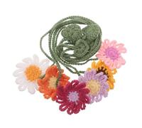 6pcs Knitted Flower Crochet Bookmark with Daisy Design | Handmade Polyester Material, Assorted Colours, Silent Bookmarking, for Study Materials and Journals
