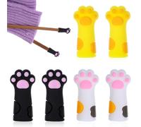 6Pcs Knitting Needle Stoppers, Cat Paw Knitting Needles Stoppers Colorful Knittings Point Protectors for Knittings Sewing Quilting Crocheting DIY Art Project