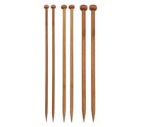 6PCS Knitting Needles UK 10mm,8mm,6mm Bamboo Knitting Needles,Wooden Knitting Pins for Beginners,25cm Long Knitting Needle Set for Professional Knitters Kids Adults,Lightweight
