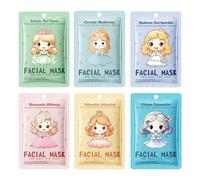 6pcs Korean Face Mask - Sheet Face Mask Set - Face Mask Skincare - Hydrating Face Mask Sheet Masks Beauty Face Care - Nourishing, Anti-Aging, Brightening Sheet Masks Multipack, Vegan