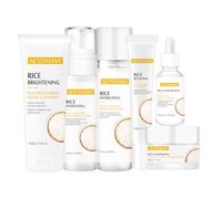 6Pcs Korean Skincare Set,Rice Skin Care Set - with Cleanser, Toner, Serum, Eye Cream, Face Cream & Lotion,Skincare Gifts for Teenage Girls,Travel Skincare Set