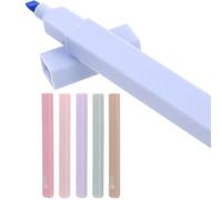 6pcs Large Capacity Soft Tip Highlighter Pen Set Plastic for Notes
