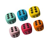 6Pcs Large Colorful Foam Dices Set Interactive Learning 6 Sided Soft Foam Dices Kids Educational Toy for Stress Reliefs Math Teaching Tool School Game Educational Toy