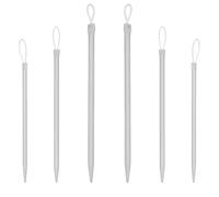 6Pcs Large Eye Needles with Loops - Aluminum Chenille Tapestry Needles for Knitting, Crochet, Embroidery, Yarn & Sweater - Hand Weaving Tools with Nylon Thread Rope Threader