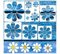 6PCS Large Flower Stencils for Painting on Walls,6-12'' Daisy Flower Stencils for Crafts Reusable,for Garden Fence Wood Furniture Fabrics,for DIY Home Decor
