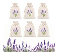 6Pcs Lavender Sachets Decorative Bag Cotton Drawstring for Wardrobes and Moths, Sachets for Moths for Lavender, Spice and Herbs