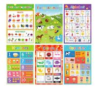 6PCS Learning Posters,High-Definition Printing Classroom Posters Must Haves | Colorful Educational Alphabet Motivational Posters, Learning Resources School Supplies Essentials for Teachers 16.5×15.3 in