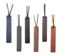 6Pcs Leather Bookmark, Classic Stitched Bookmarks with Leather Rope, Vintage Retro Book Marks for Men, Portable Page Markers Reading Gifts for Book Lovers, Readers, Writers, Teachers Students