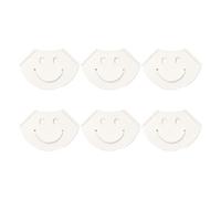 6Pcs Leather Corner Page Book Mark Smiling Face PU Bookmarks Books Page Protectors for Book Lover Students Adult Lightweight Reading Progress Markers