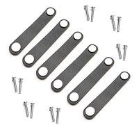 6pcs Leather Furniture Door Handle Modern Europe Style Pull Handle Knob for Doors Cabinets Cupboards Suitcase (Large, Black)