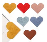 6pcs Leather Heart Bookmarks, Heart Shaped Bookmark Cute Corner Page Bookmarks Cute Book Marks Corner Bookmark Corner Page Book Accessories for Book Likers Reading Gifts (Dog Paw)