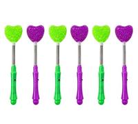 6Pcs LED Heart, Star & Flower Magic Wand for Kids, Light Up Fairy Princess Wand with Flashing LED Lights, Colorful Party Favor Toys for Girls Boys, Pretend Play Cosplay Birthday Gift, 30 cm (Heart)