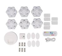 6PCS LED Hexagon Lights for Wall, Wireless RGB Music Sync Hexagon Gaming Light Panels, DIY Smart Home Decorative Wall Light with Remote Control for Tuya, Compatible with Alexa Goog