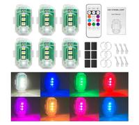 6PCS LED Strobe Drone Light, Aircraft Strobe Night Warning Lights, 8 Colors USB Charging Flying Anti-Collision Night Lights for Remote Control for Motorcycle Car,Bike, RC Car, RC Boat (6PCSFJD2)