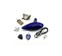 6PCS Legend of Zelda Cheffort" 12 Hole Ocarina,alto C Ocarina with Protective Bag Badge necklace set