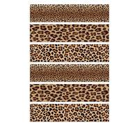6pcs Leopard Cheetah Print Edible Cake Border Strips, 28x6.2cm/11x2.44in Pre-Cut Glutinous Rice Paper Leopard Images Cake Border Toppers Wrap for Birthday Party Decorations