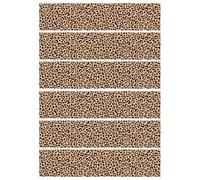 6pcs Leopard Print Edible Cake Border Strips, 28x6.2cm/11x2.44in Glutinous Rice Paper Cheetah Print Edible Cake Topper Strips Wrap for Jungle Safari Birthday Anniversary Party Supplies (Pure Black)