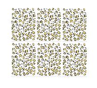 6Pcs Leopard Print Foil Stamping Temporary Tattoo, Leopard Print Glitter Face Stickers Nail Art Stickers for Festival Party Halloween Masquerade Carnival Makeup Face Sticker