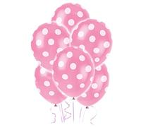 6pcs Light Pink Polka Dots Balloons Decorations Birthday Mothers Day Christening Wedding Anniversary Celebrations Baloon 12"