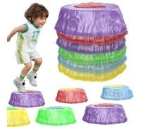 6PCS Light up Stepping Stones for Kids, Non-Slip Stackable Balance Stepping Stones Kids Obstacle Course Coordination Game Toys for Indoor Outdoor Play