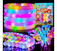 6pcs Light Up Toys Pop Tubes, LED Glow Sticks Party Favors, Pop Tubes Sensory Toys for Autism Party Supplies, Light Up Sensory Toys for Kids Birthday Gift Toys Prizes