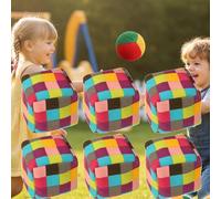 6PCS Lightweight Footbag Balls, Hand-Made Hackys Footbag Sacks, 2026 Upgraded Hacky Footbags for Boys and Girls Outdoor Throwing Game Toys Small Beanbags for Tossing (Cube)