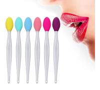 6PCS Lip Scrub Brush Lip Brush Tool,Double-Sided Silicone Exfoliating Lips Brushes,Gentle Lips Exfoliator Scrubber for Smooth,Soft,Bright,Fuller Healthy Lips