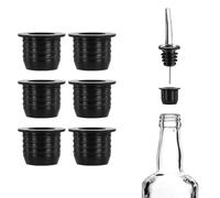 6pcs Liquor Pourer Adapters, Silicone Bottle Liquor Pourer Adapters Fits for Large Liquor Bottles and Olive Oil Bottles up to 1 Inch/25mm Neck Converts Any Spout into a Large Pour Spout