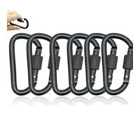 6pcs Locking Carabiner,Clips, Key Clip,D-Ring Carabiners with Screw Lock, Duty Aluminum Alloy Locking Key Chain Carabiner Clip Hook for Camping Hiking
