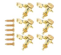 6Pcs Locking Guitar String Tuning Pegs, Metal Sealed Tuner Heads Kit with Screws for Electric and Acoustic Guitars, Gold (Set of six left buttons)