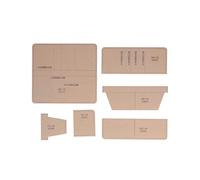 6Pcs Long Wallet Acrylic Template, Clear Transparent DIY Wallet Template with Accurate Cutting Distance, Reusable Faux Leather Layout Guide for Home Craft and Gift Making