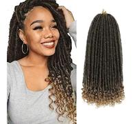 6Pcs/Lot Crochet Faux Locs Straight Curly Ends 16 Inch Short Goddess Locs Crochet Hair Goddess Braids Crochet Hair Extensions (1B-27#)