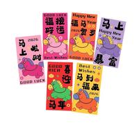 6Pcs Lucky Money Pocket Chinese Spring Holiday Money Envelopes for Wedding Housewarming Festival Celebration New Year Red Envelopes