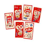 6Pcs Lucky Money Pocket Chinese Spring Holiday Money Envelopes for Wedding Housewarming Festival Celebration New Year Red Envelopes