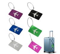 6PCS Luggage Tags, Aluminium Alloy Suitcase Tags with Steel Loop and Waterproof Name ID Card, Luggage Labels Travel Suitcases for Travel Bag, Checked Luggage, Suitcases, Backpacks(6 Colors)