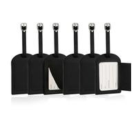 6pcs Luggage Tags, Travel Baggage Labels, Leather Suitcase Tags,Suitcase ID Tags,PU Leather with Privacy Cover and Secure Cable Loop for Suitcase,Backpack,Handbag,Business Bag and Travel Accessories