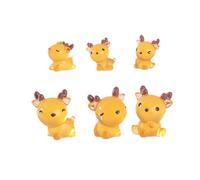 6pcs Luminous Deer Resin Figurine Night Light Animal Decoration Living Room Bookshelf & Garden Display Resin Deer House Decor