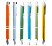 6Pcs Luxury Business Metal Ballpoint Writing Pens, Smooth 1.0mm Gel Black Ink Stainless Steel Quality Retractable Signature Pen with Clip for Teachers Students Colleagues Office Wedding Gift (6 Color)