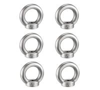 6Pcs M12 Ring Nut Lifting Eye Nut Lifting Ring Eye Bolt Female Threaded Eye Screw Bolts Fastener Hardware Eyebolt for Lifting Accessories Plain carbon steel
