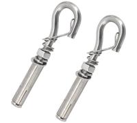 6Pcs M18 Small Open Cup Hook Expansion Bolts 304 Stainless Steel Spring Expansion Hook Screw Bolts
