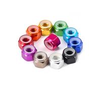 6pcs M2 M2.5 M3 M4 M5 M6 M8 Aluminum Hex Lock Nut Anodized Multi-color Colourful Aluminum Alloy Insert Locking Nuts(Royal blue,M3 (6Pcs))